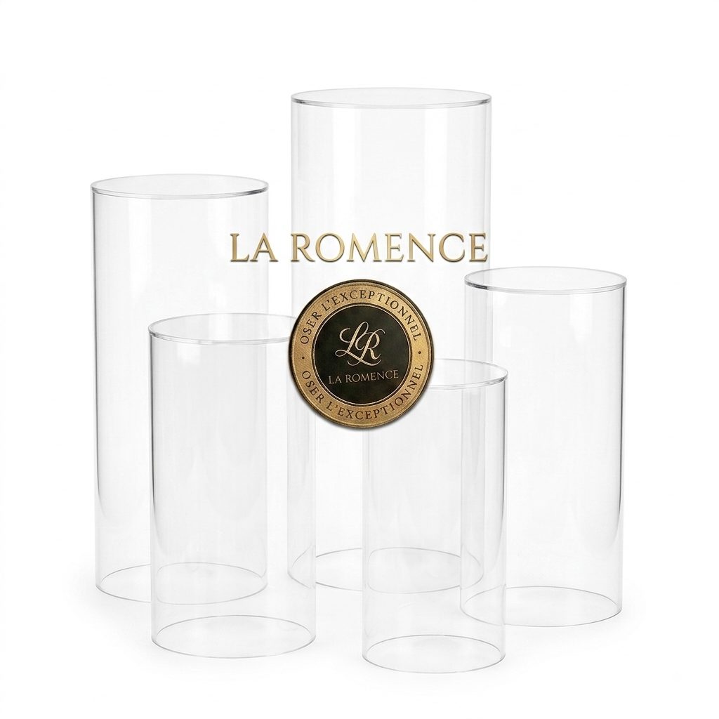 Set de 5 Colonnes Transparentes en Acrylique / Plexiglas/Présentoirs